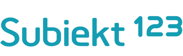Logo z napisem "Subiekt 123" w turkusowym kolorze, pogrubioną, zaokrągloną czcionką.